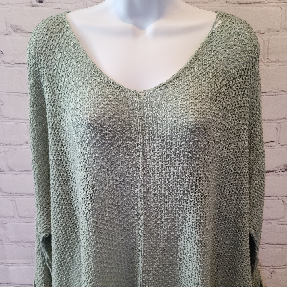 WISHLIST LOOSE KNIT SWEATER BLUE GRAY SIZE S/M